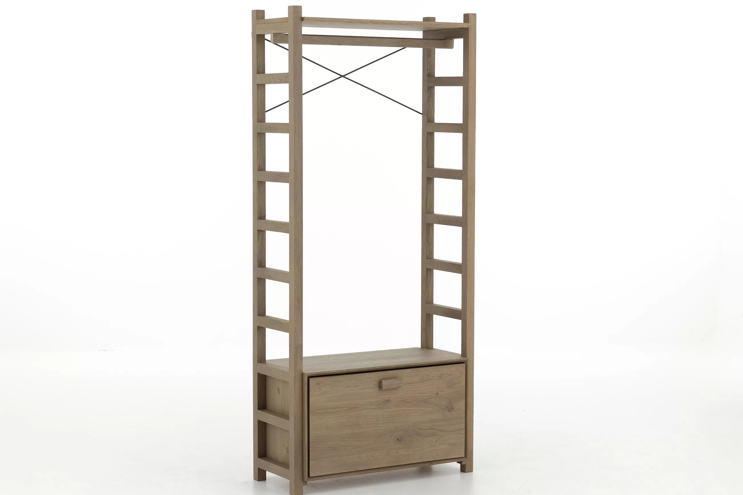 Flamant Aber, Etagere A Chaussures, Chene Patine, Avec Tringle De Placard- Placards