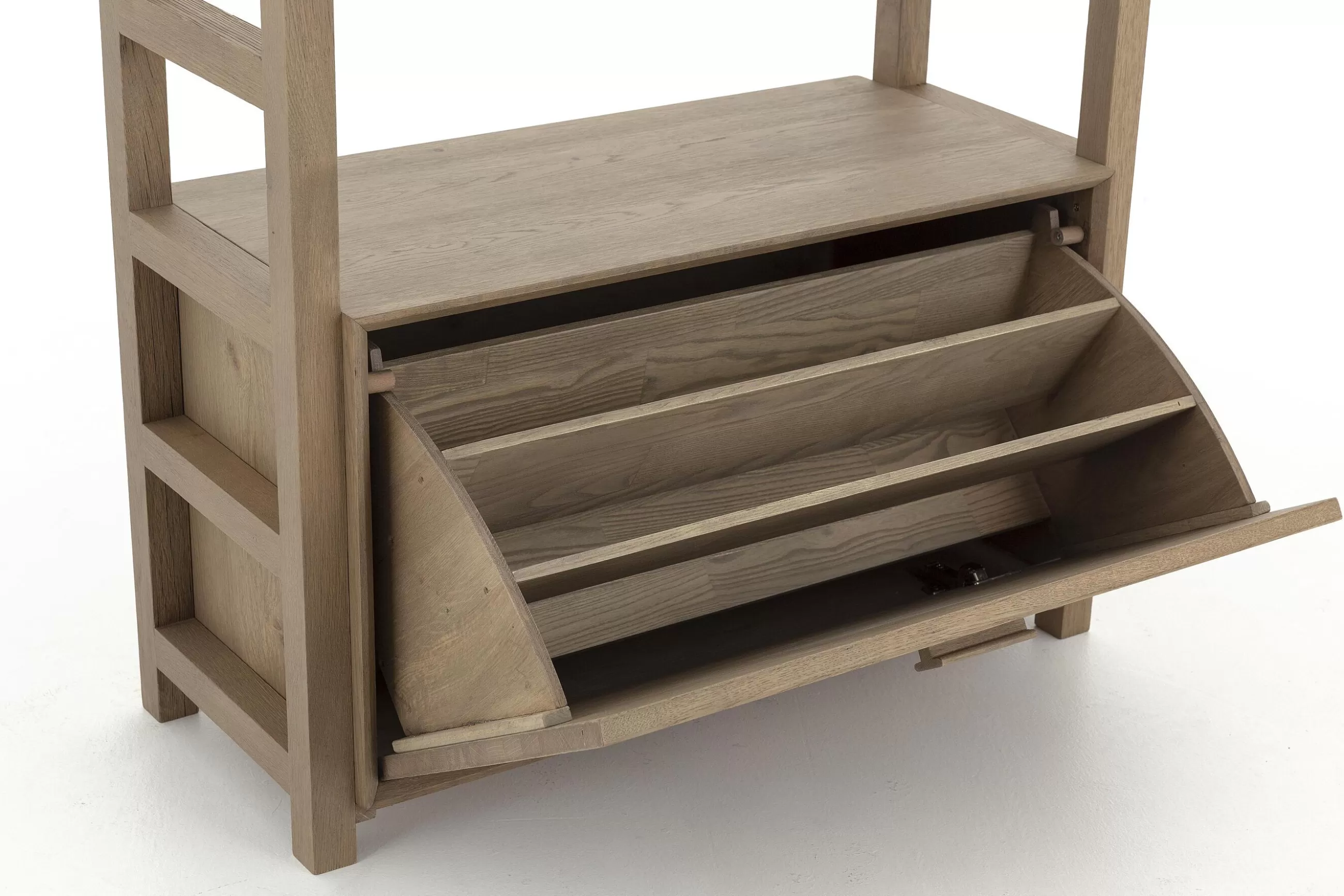 Flamant Aber, Etagere A Chaussures, Chene Patine, Avec Tringle De Placard- Placards