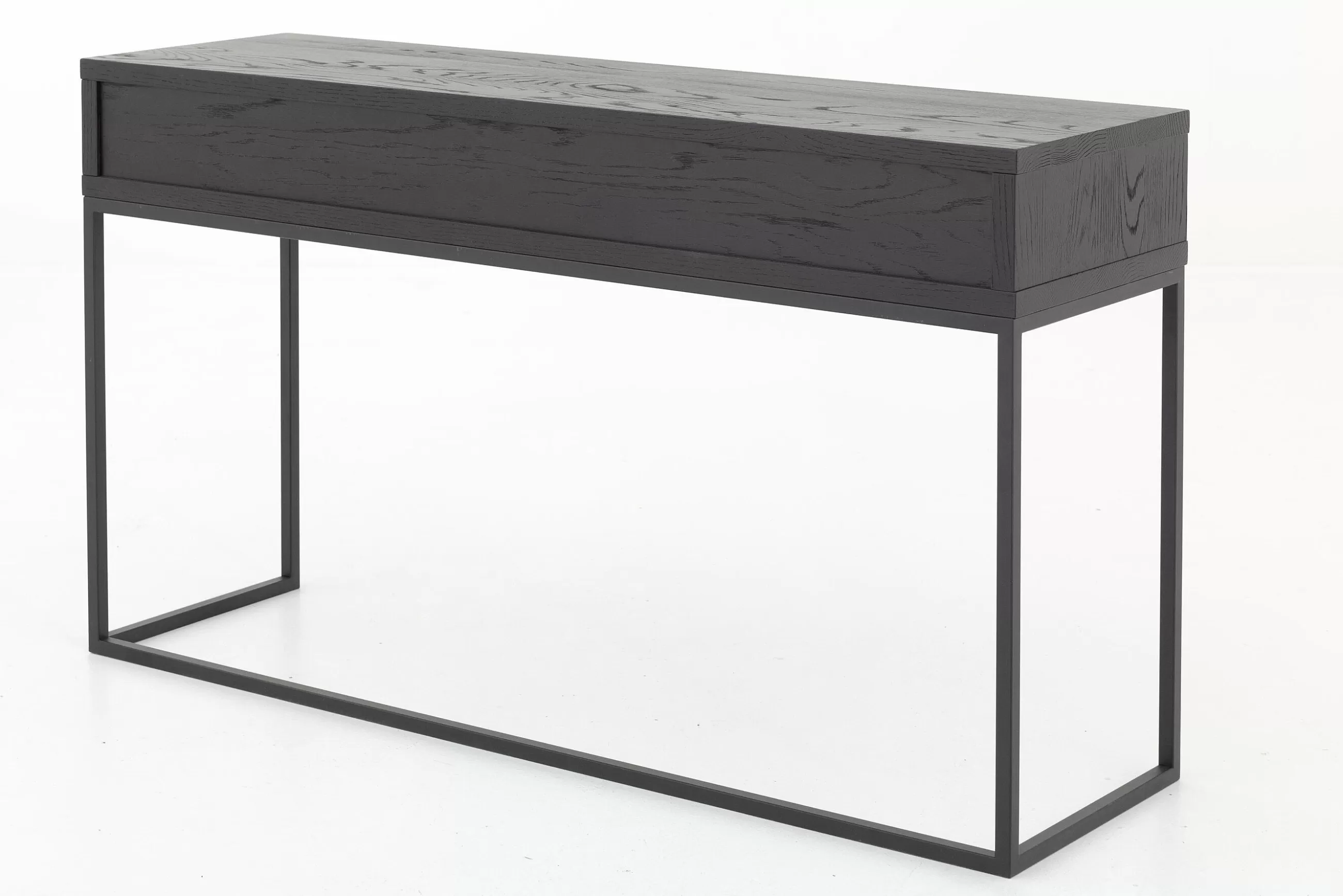 Flamant Armand, Table Console, Chene Noir Et Metal- Table A Cafe