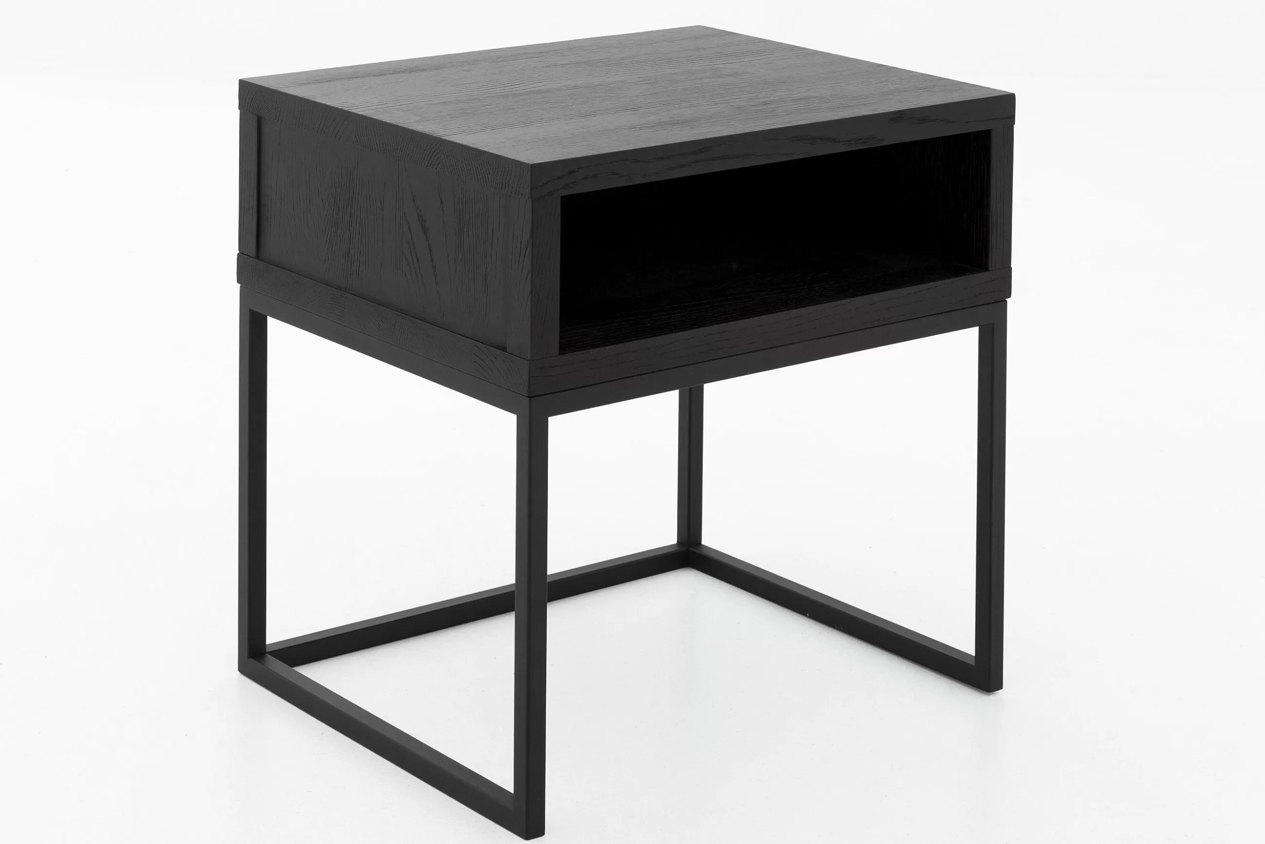 Flamant Armand, Table D'Appoint, Chene Noir Et Metal- Table A Cafe