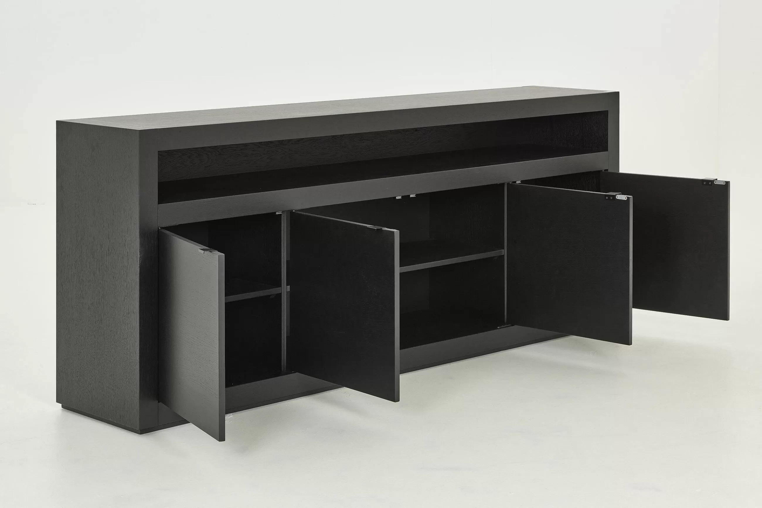Flamant Bjorn, Buffet, Noir, 4 Portes, Avec Lumieres Led A Intensite Variable- Buffets