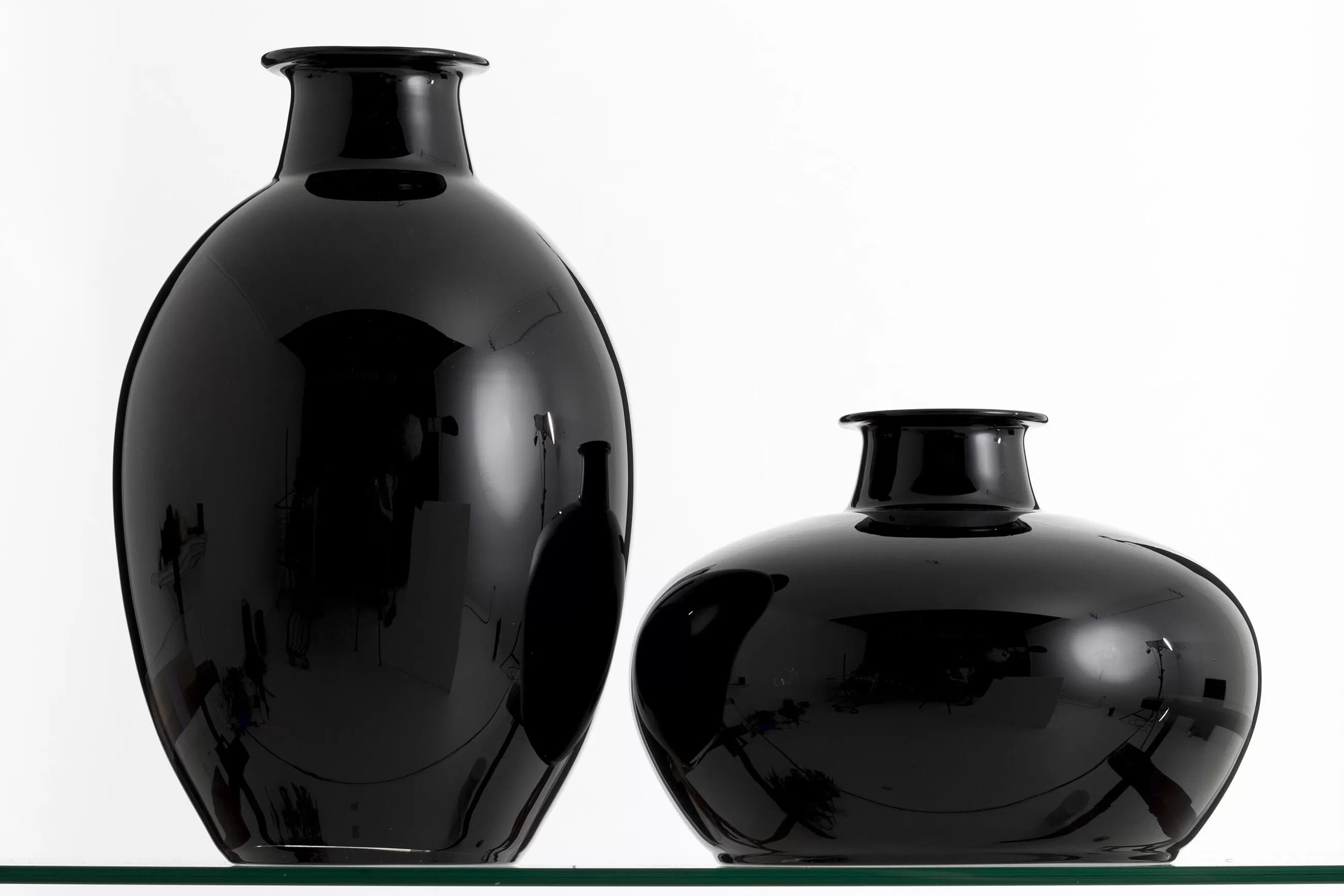 Flamant Chiaz, Vase, Verre, Noir- Décoration