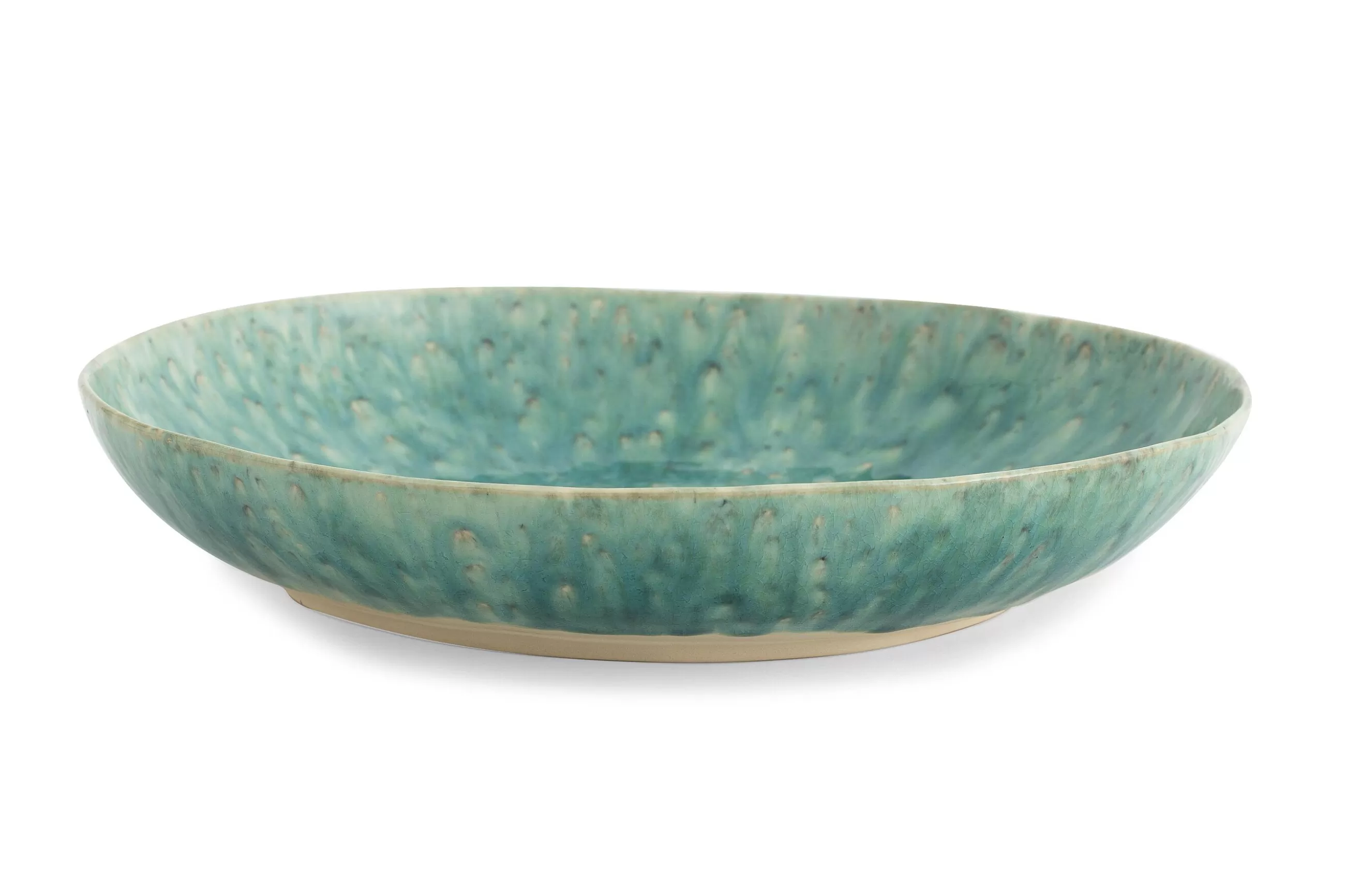 Flamant Cresta, Bol De Service, Ceramique, Turquoise, Rond, 37Cm- Assiettes, Plats Et Bols