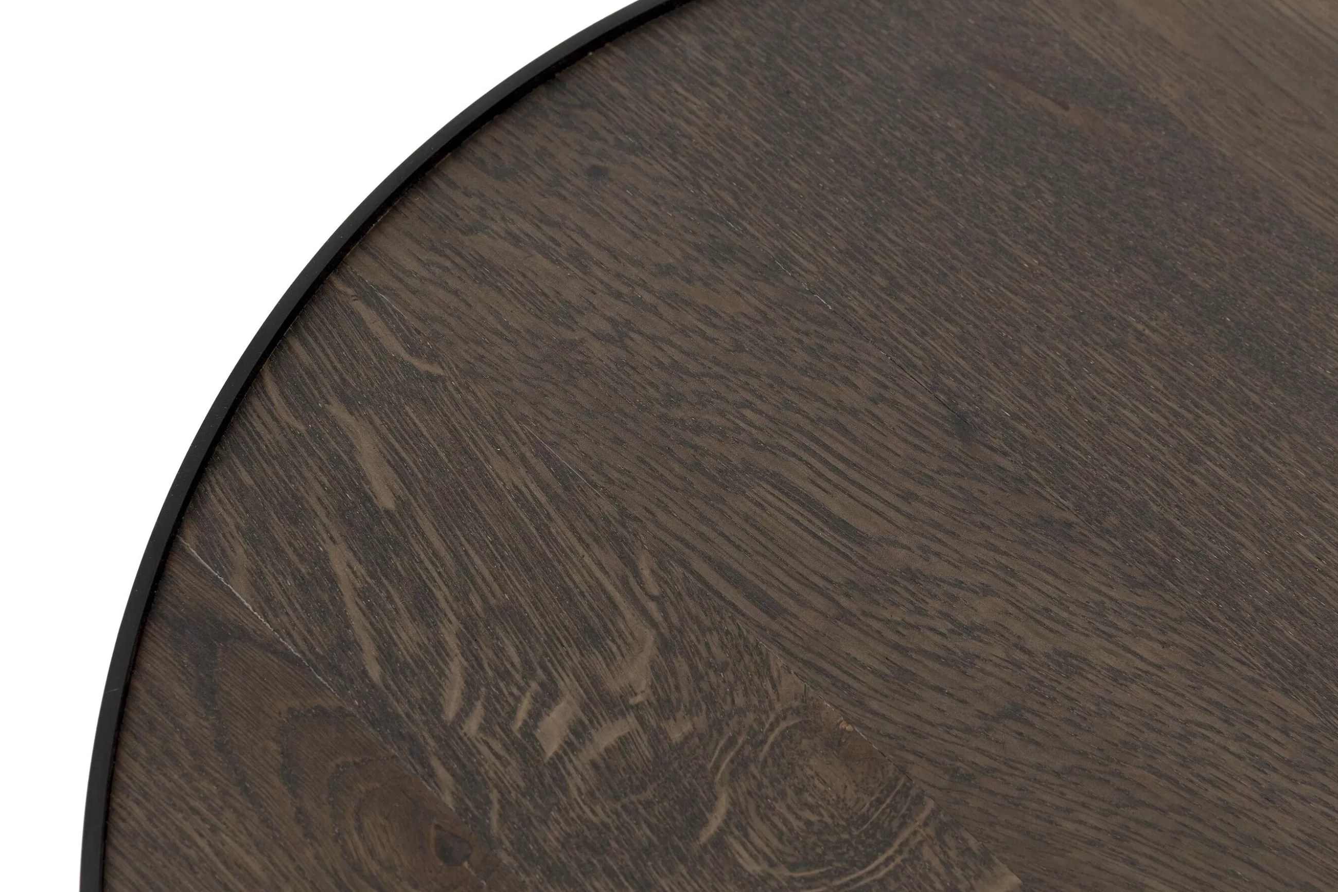 Flamant Madison, Table D'Appoint, Chene Et Metal, Ronde, 45 Cm, Marron Fonce- Table A Cafe