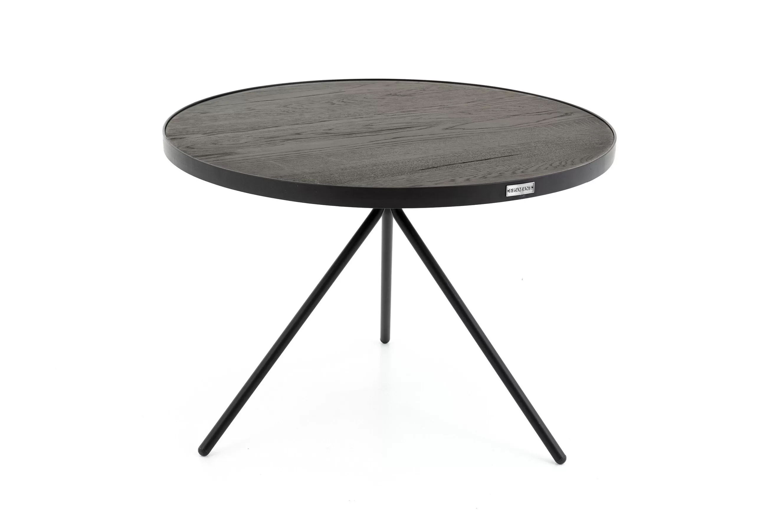 Flamant Madison, Table D'Appoint, Chene Et Metal, Ronde, 60 Cm, Marron Fonce- Table A Cafe