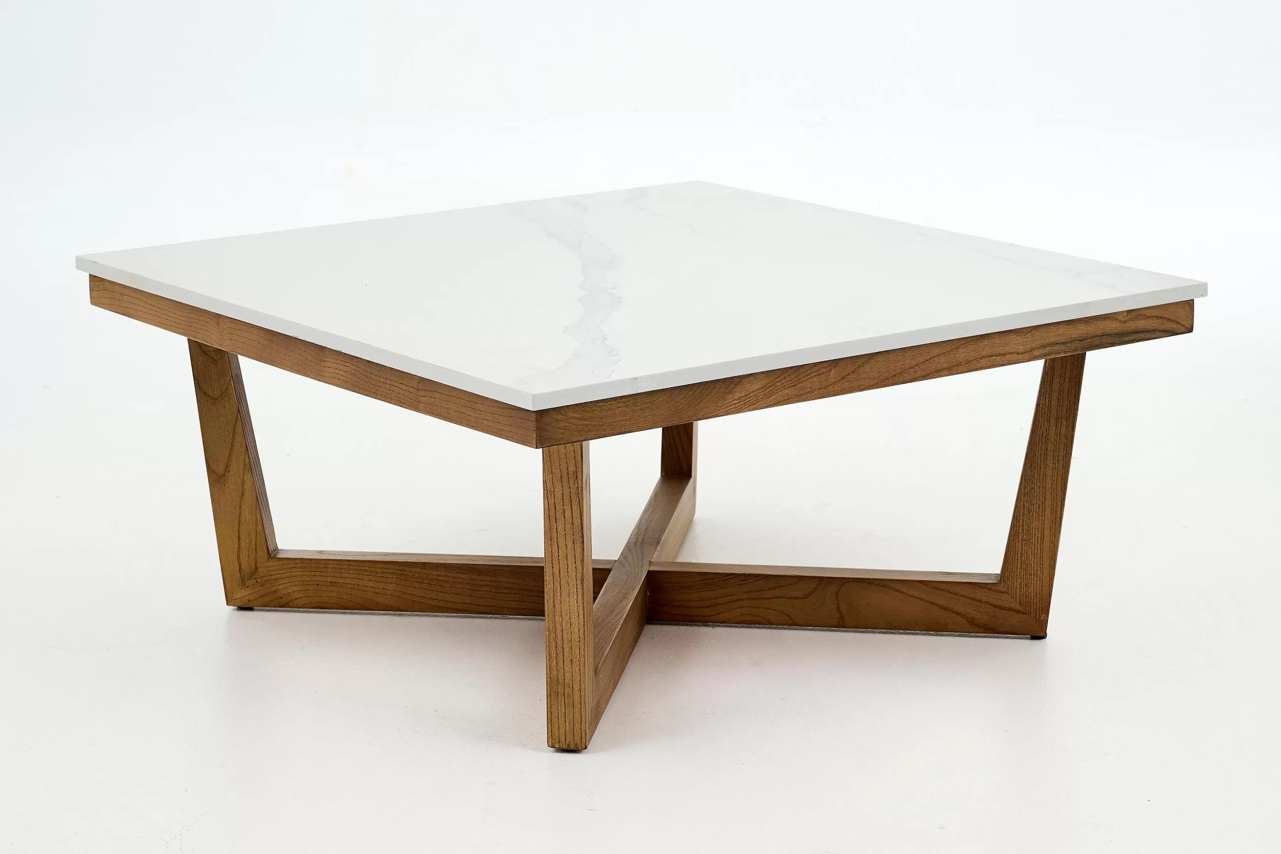 Flamant Marnix, Table Basse, Chene Et Pierre, 90X90- Table A Cafe