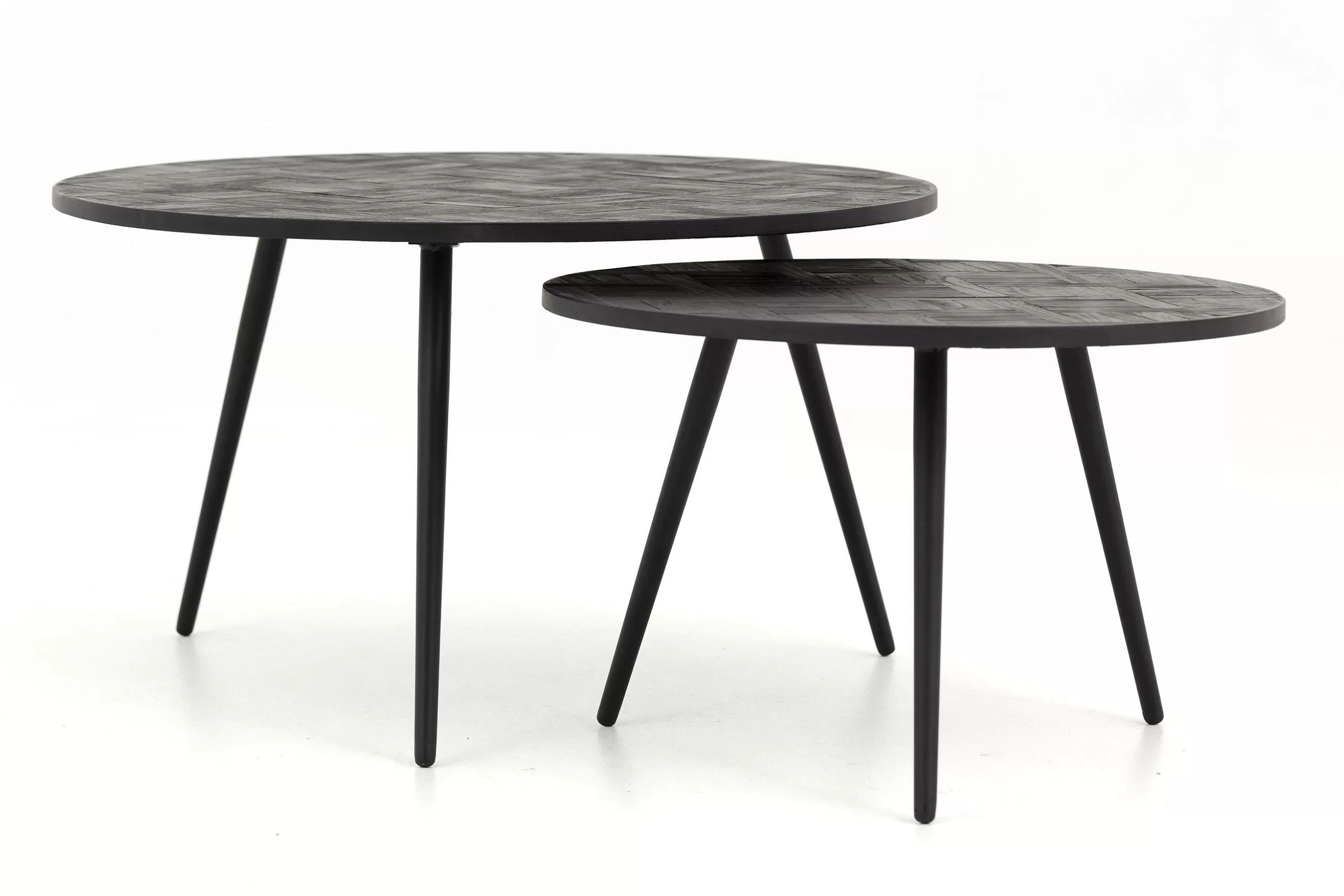 Flamant Robyn, Table Basse, Teck Recupere, Ronde, Ensemble De 2- Table A Cafe