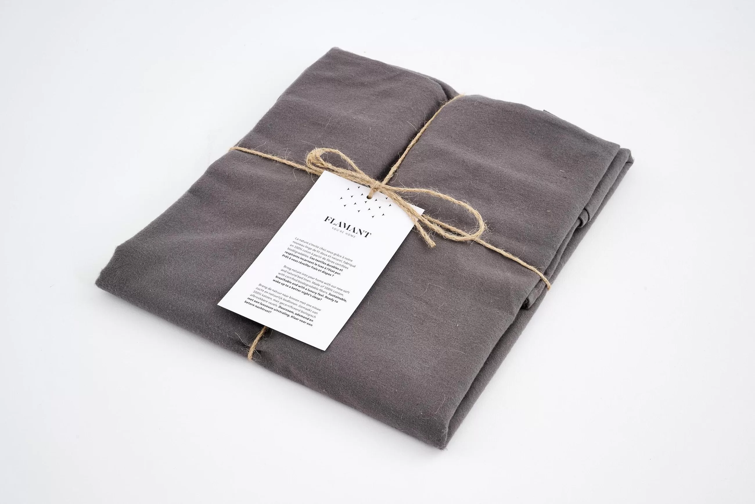 Flamant Stefano, Taie D'Oreiller, Lot De 2, 65 X 65, Rayures Grises- Draps De Lit