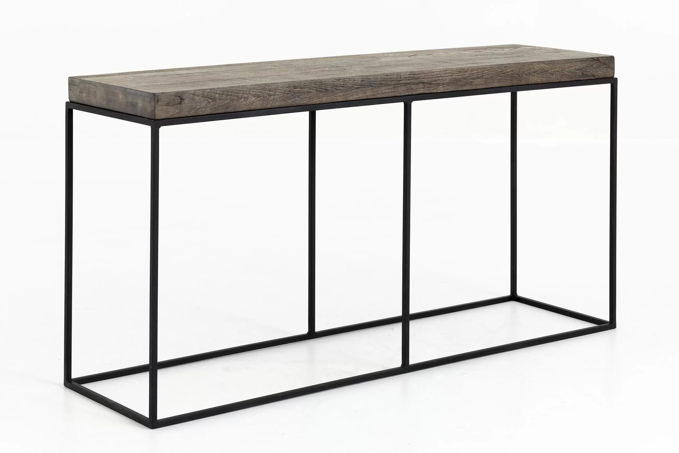 Flamant Urban, Table Console, Chene Et Metal, Marron Fonce- Table A Cafe