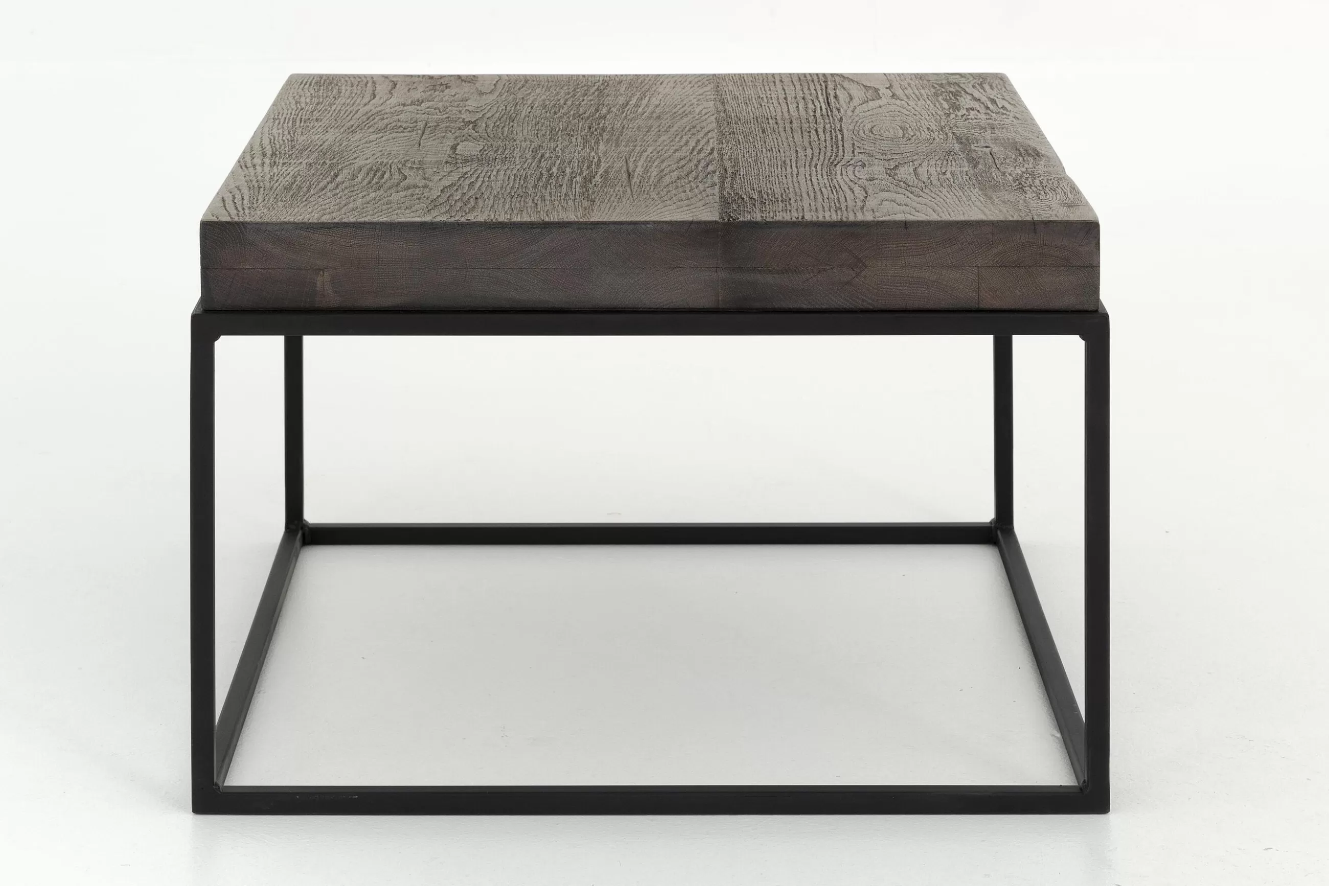 Flamant Urban, Table D'Appoint, Chene Et Metal, Marron Fonce- Table A Cafe